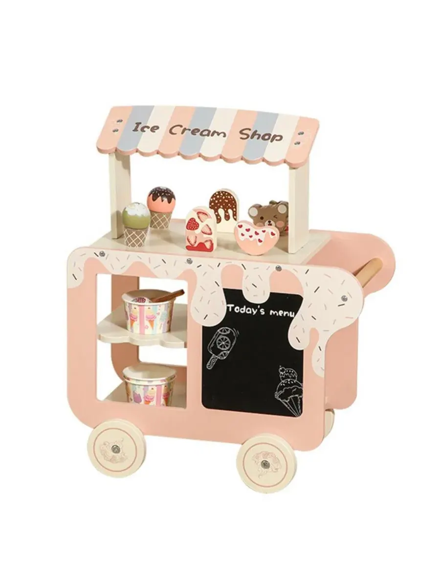 Деревянный игровой набор с мороженым Ice Cream Truck Bruce & Shark — розовый