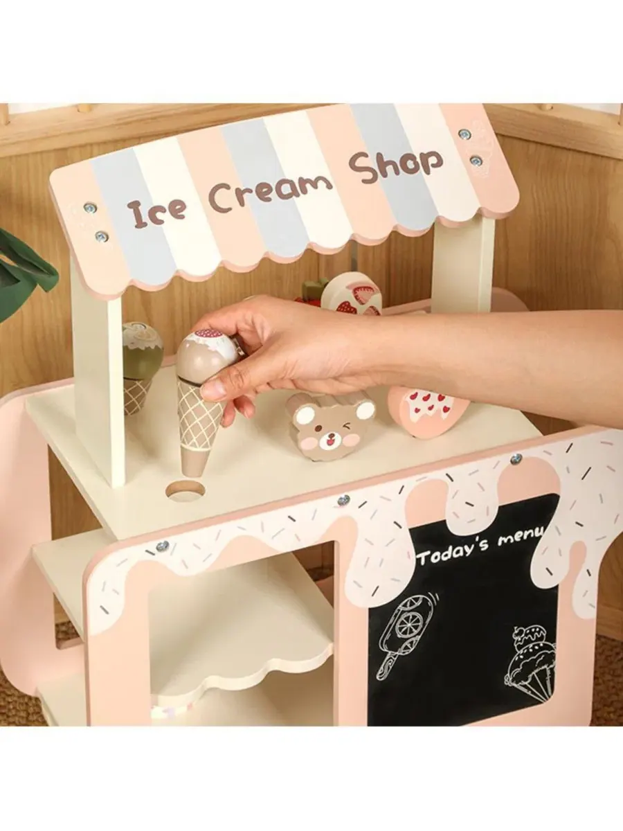 Деревянный игровой набор с мороженым Ice Cream Truck Bruce & Shark — изображение 4 из 8, розовый