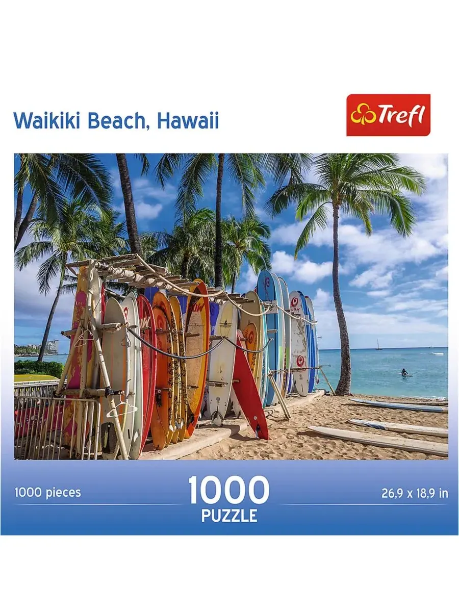 Пазл 1000 элементов Waikiki Beach Trefl — изображение 2 из 3, мульти