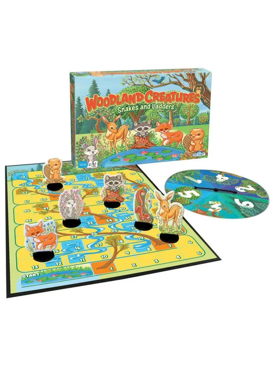 Настольная игра Змеи и лестницы Woodland Creatures University Games — изображение 2 из 3, нет цвета