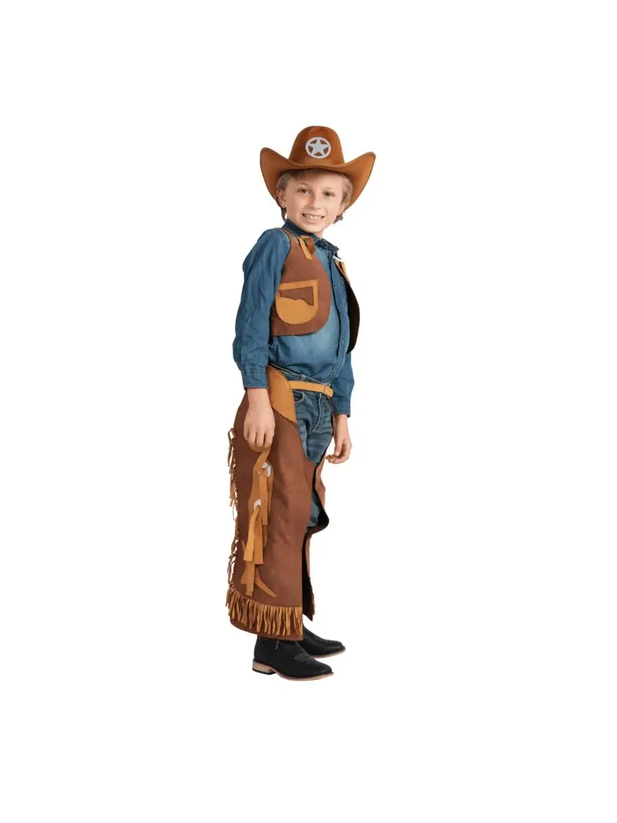 Костюм ковбоя с жилетом и чапсами, модель Cowboy Chaps and Vest Dress Up America