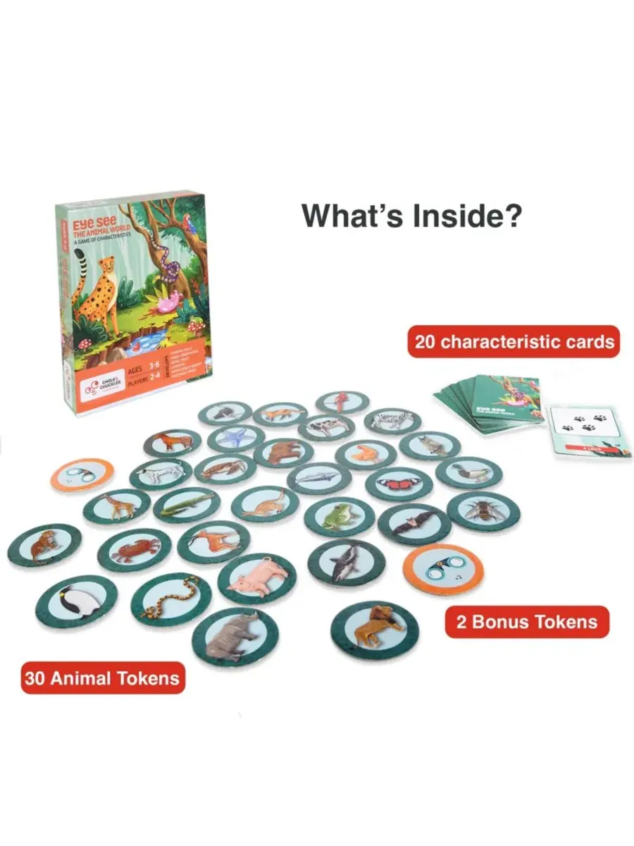 Настольная игра Eye See Animals Educational Matching Game Set Chalk & Chuckles — изображение 3 из 3, нет цвета
