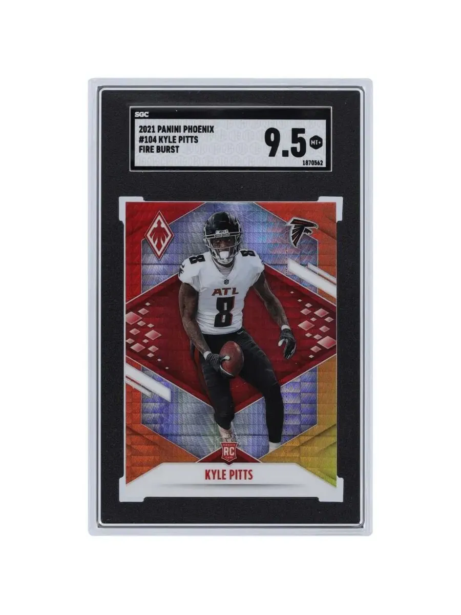 Карточка новичка Кайла Питтса, Atlanta Falcons, Phoenix Fire Burst, 2021 год, номер 104 — мульти