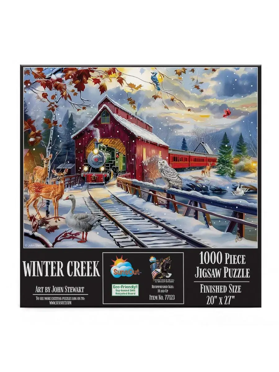 Пазл Winter Creek из 1000 деталей для взрослых, рождественский Sunsout — изображение 3 из 5, нет цвета