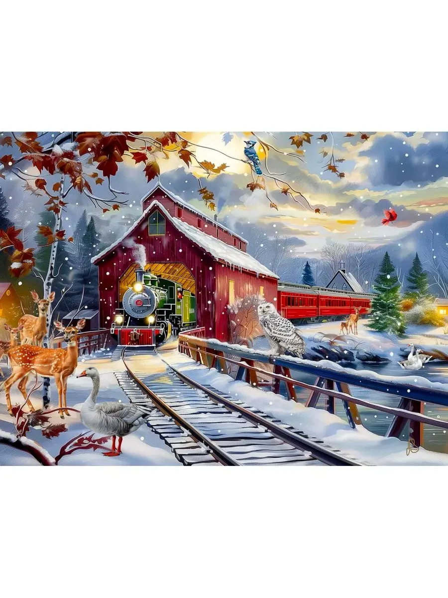Пазл Winter Creek из 1000 деталей для взрослых, рождественский Sunsout — изображение 4 из 5, нет цвета