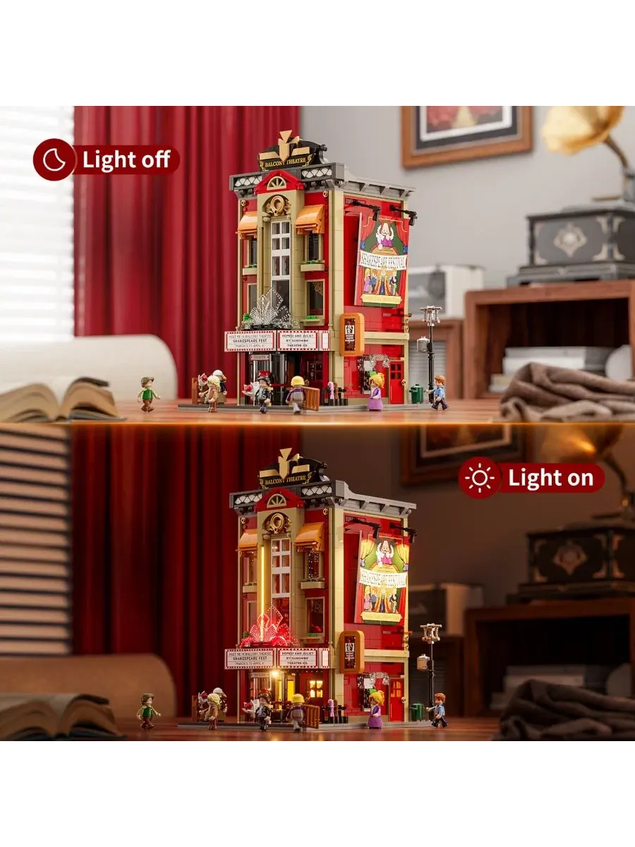 Конструктор из 2445 деталей Balcony Theatre Lighting Building Bricks Set City Town Creator House — изображение 5 из 10