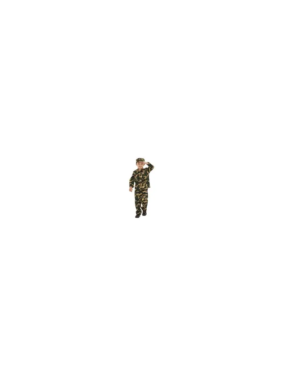 Костюм солдата с нашивкой ARMY, с брюками на резинке Dress Up America — изображение 3 из 3, камуфляж
