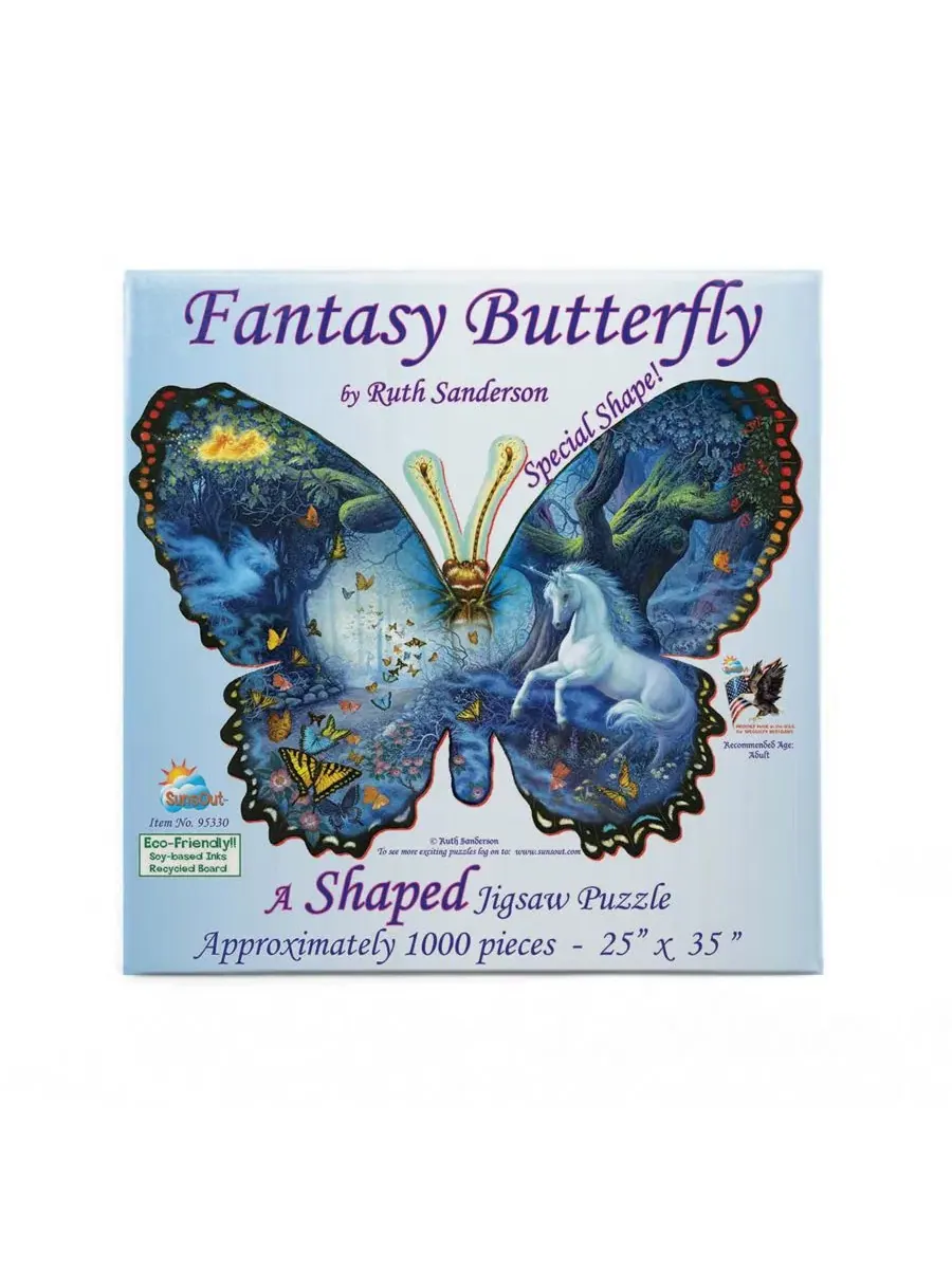Пазл-головоломка 1000 деталей Fantasy Butterfly SunsOut — изображение 3 из 5, нет цвета