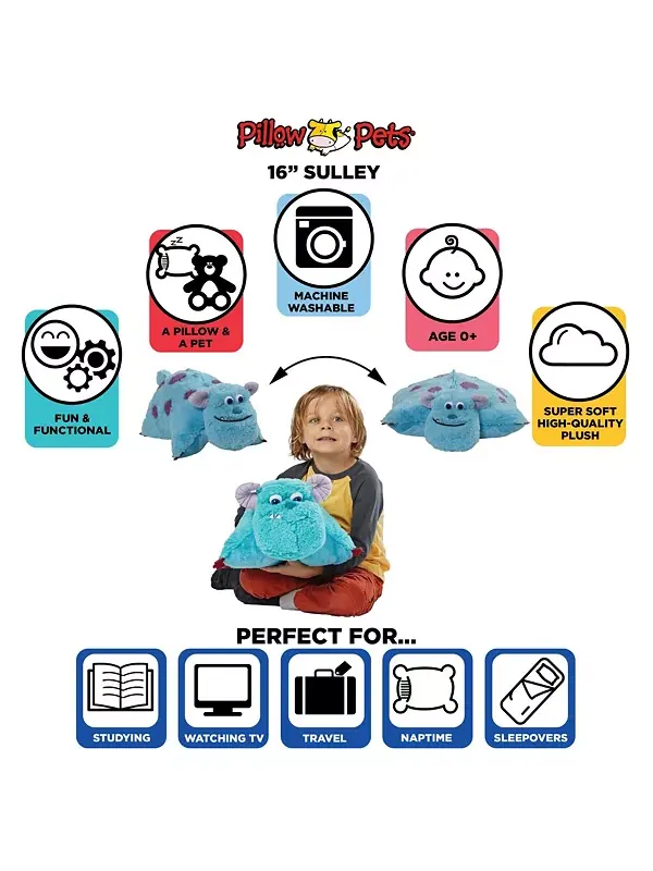 Мягкая игрушка-животное Салли от Disney Monsters Incorporated Pillow Pets — изображение 3 из 4, синий
