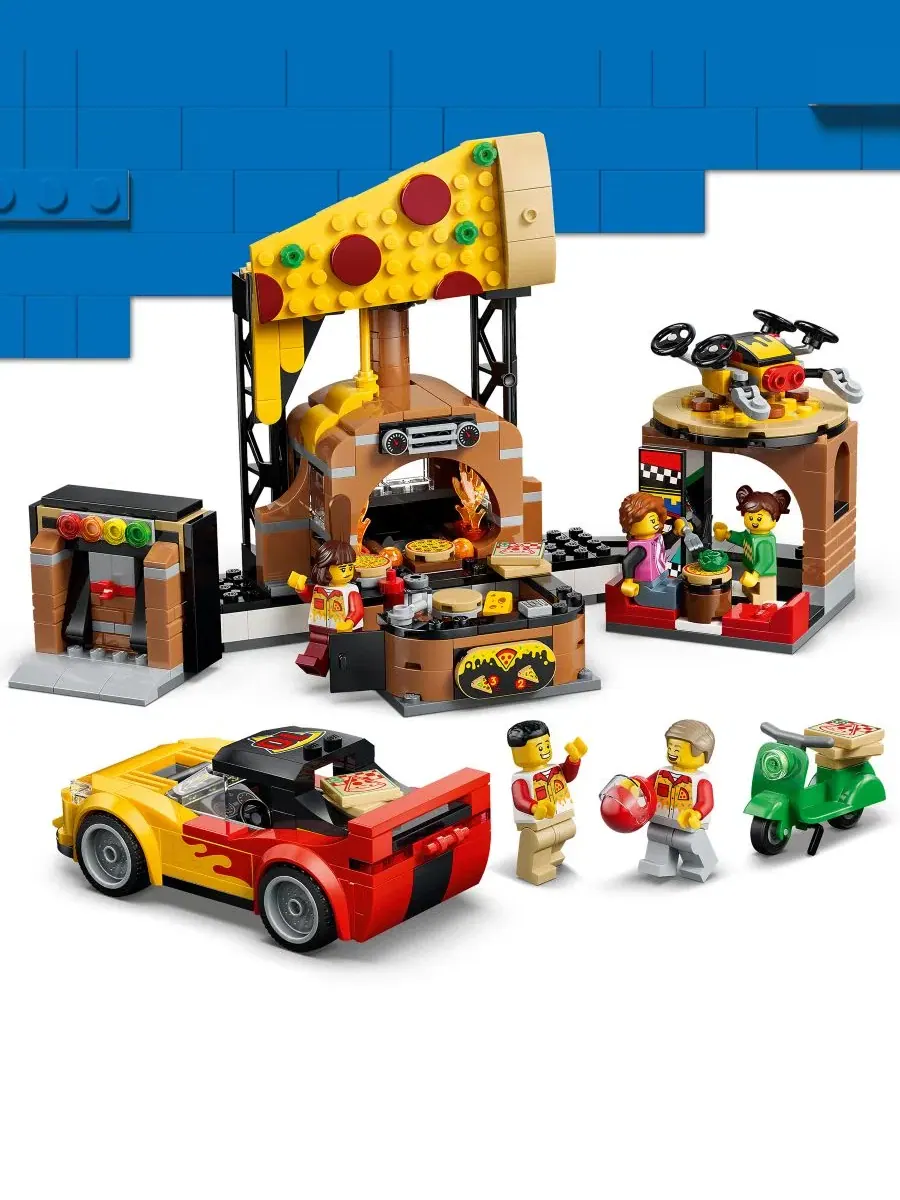 Конструктор LEGO City Пиццерия с доставкой и транспортом 60496, 494 детали — изображение 2 из 6, нет цвета