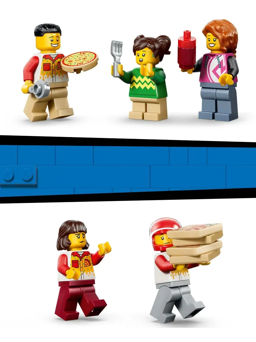 Конструктор LEGO City Пиццерия с доставкой и транспортом 60496, 494 детали — изображение 5 из 6, нет цвета