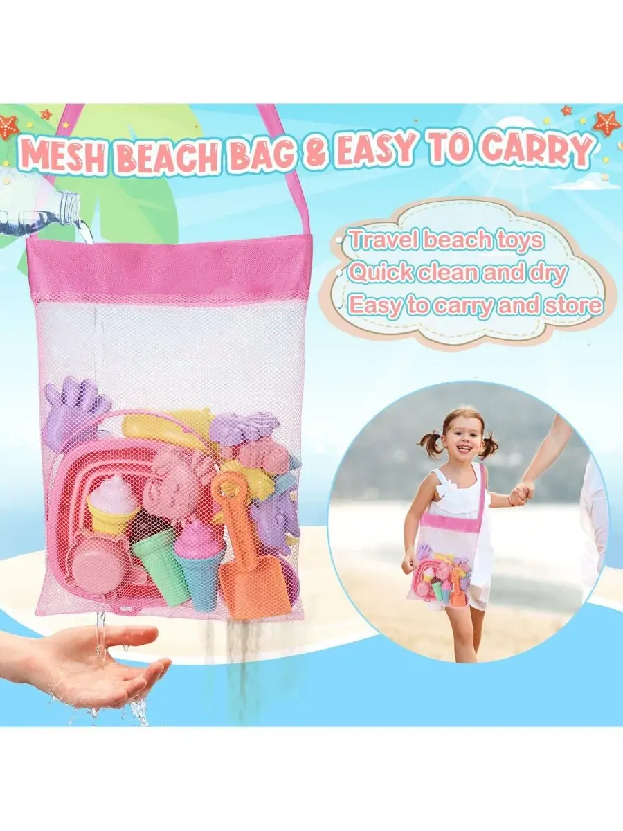 Набор для пляжа из 24 предметов с ведерком и формочками Ice Cream Toys GNUADZ — изображение 3 из 4, кремовый