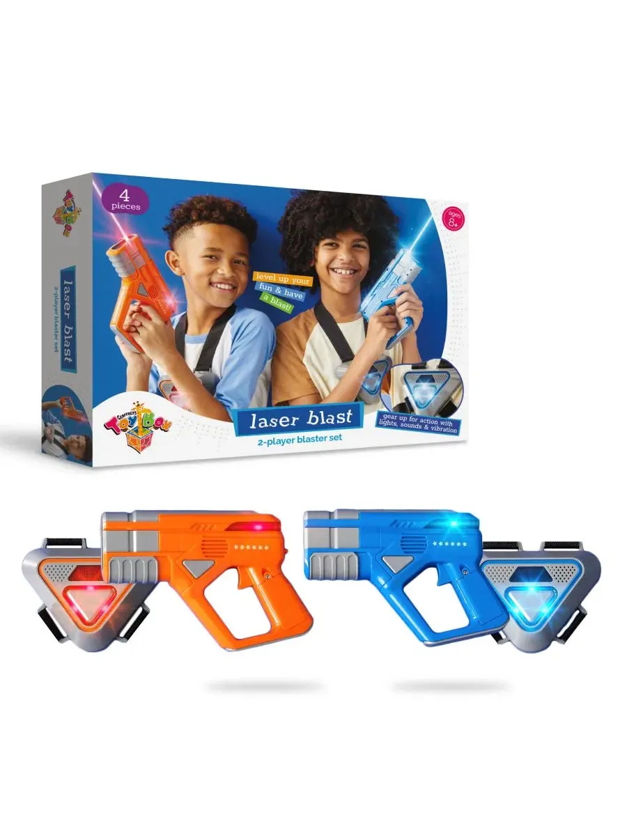 Набор из 4 бластеров Laser Blast для двух игроков Geoffrey'S Toy Box — прозрачный