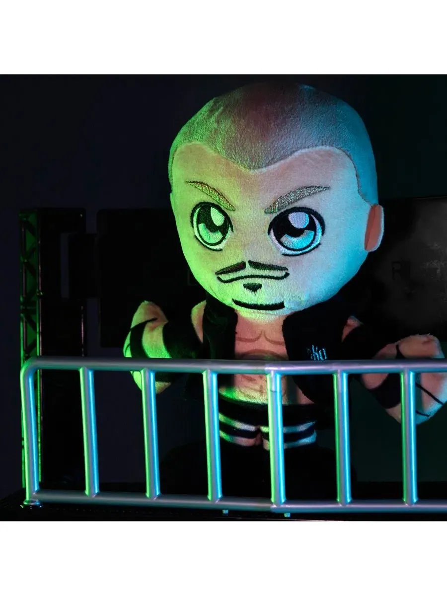 Мягкая плюшевая игрушка Рэнди Ортона Курича из WWE, изображающая сидящего персонажа, в стиле чиби — изображение 7 из 8