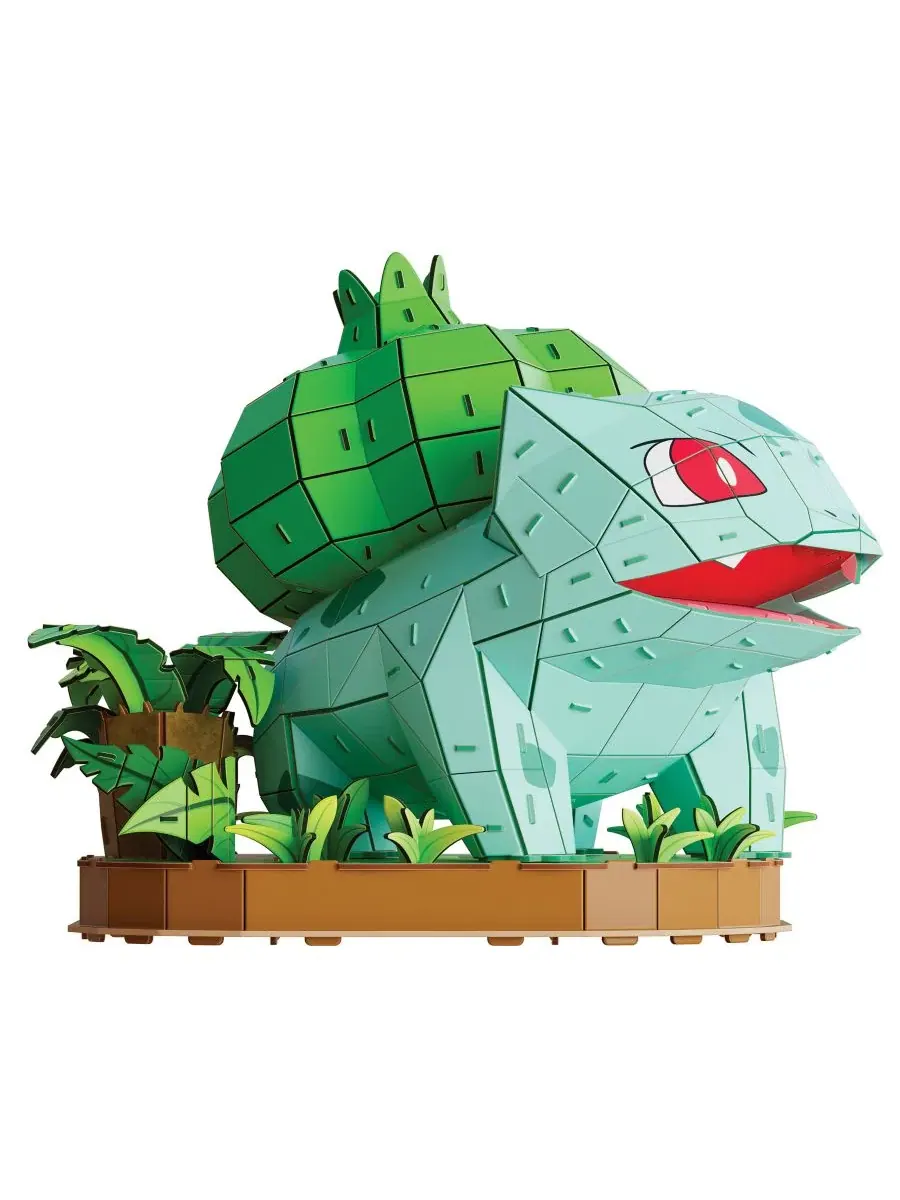 Набор для сборки 3D-модели покемона Бульбазавр из серии Kanto Starter Collection, 195 деталей