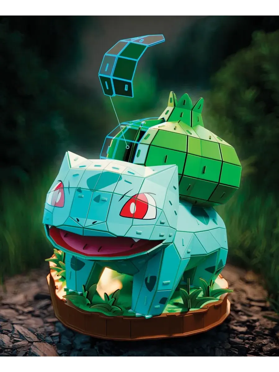 Набор для сборки 3D-модели покемона Бульбазавр из серии Kanto Starter Collection, 195 деталей — изображение 4 из 5, мульти