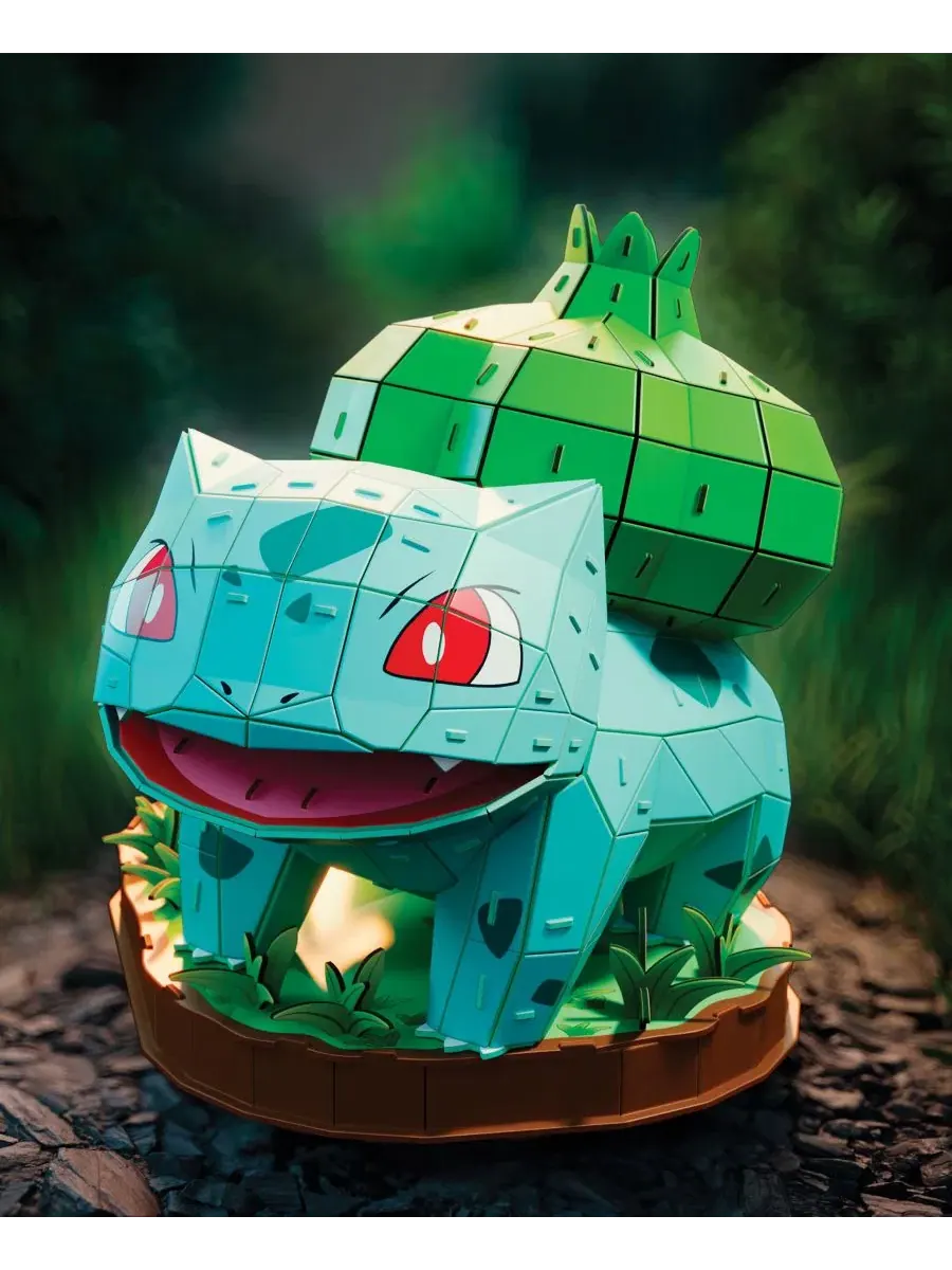 Набор для сборки 3D-модели покемона Бульбазавр из серии Kanto Starter Collection, 195 деталей — изображение 5 из 5, мульти