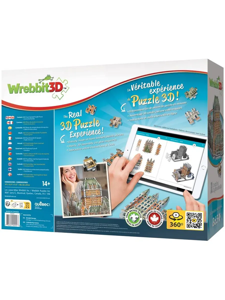 Пазл Wrebbit Castles Cathedrals Le Chateau Frontenac, 865 деталей University Games — изображение 4 из 11, нет цвета