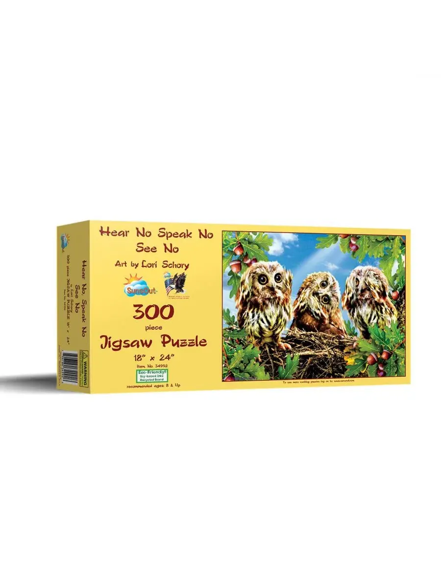 Пазл «Не слышу, не говорю, не вижу» из 300 деталей для взрослых Sunsout