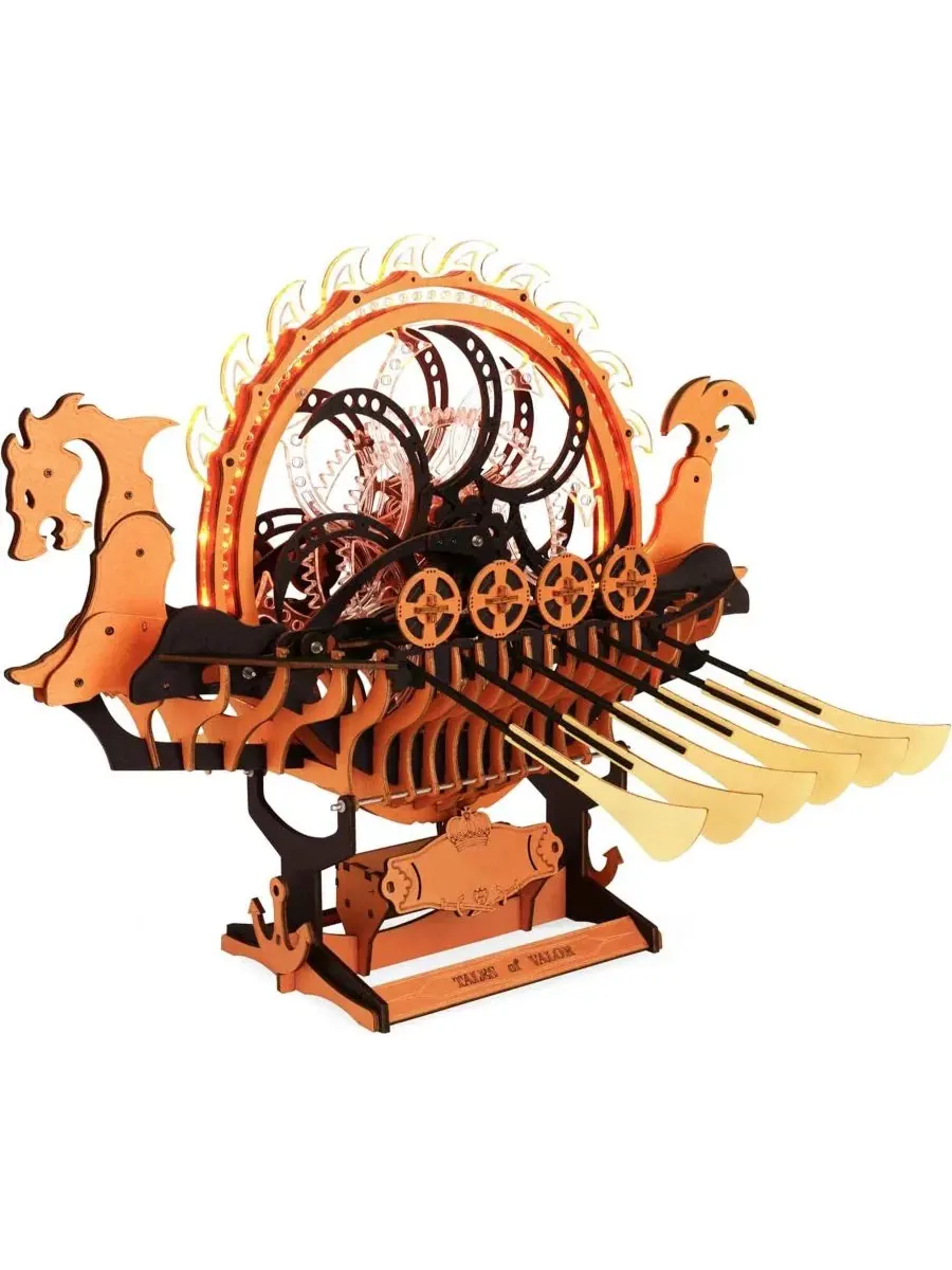 Деревянный 3D-пазл «Viking Dragon Ship» Robotime, 229 деталей