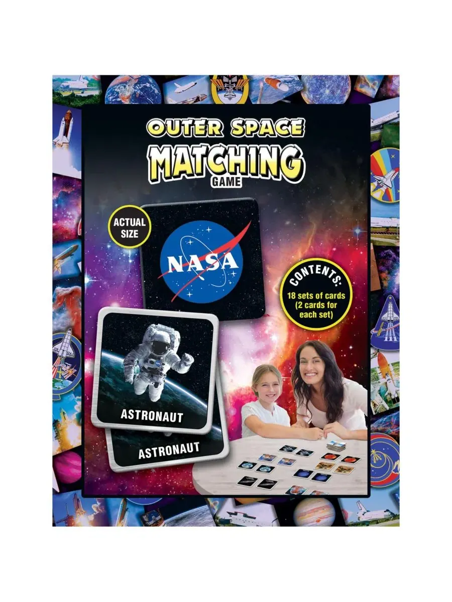 Настольная игра на память Outer Space Matching Game MasterPieces, 18 пар карточек — изображение 3 из 3, нет цвета