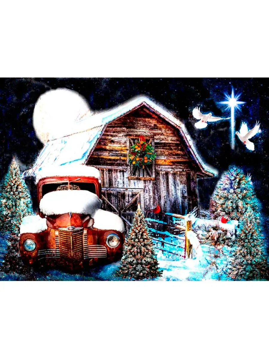 Пазл 300 деталей «Christmas Night at the Farm» SunsOut, 45×61 см — изображение 4 из 5, нет цвета