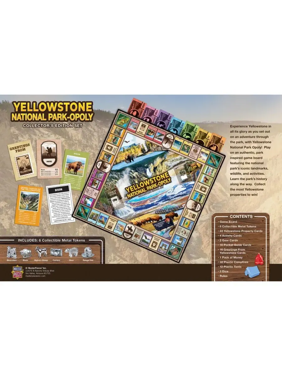 Настольная игра Yellowstone National Park Opoly MasterPieces Puzzles — изображение 3 из 3, нет цвета