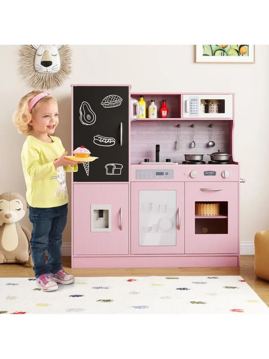 Игровая деревянная угловая кухня SUGIFT с системой циркуляции воды и подсветкой Skonyon — изображение 2 из 11, белый