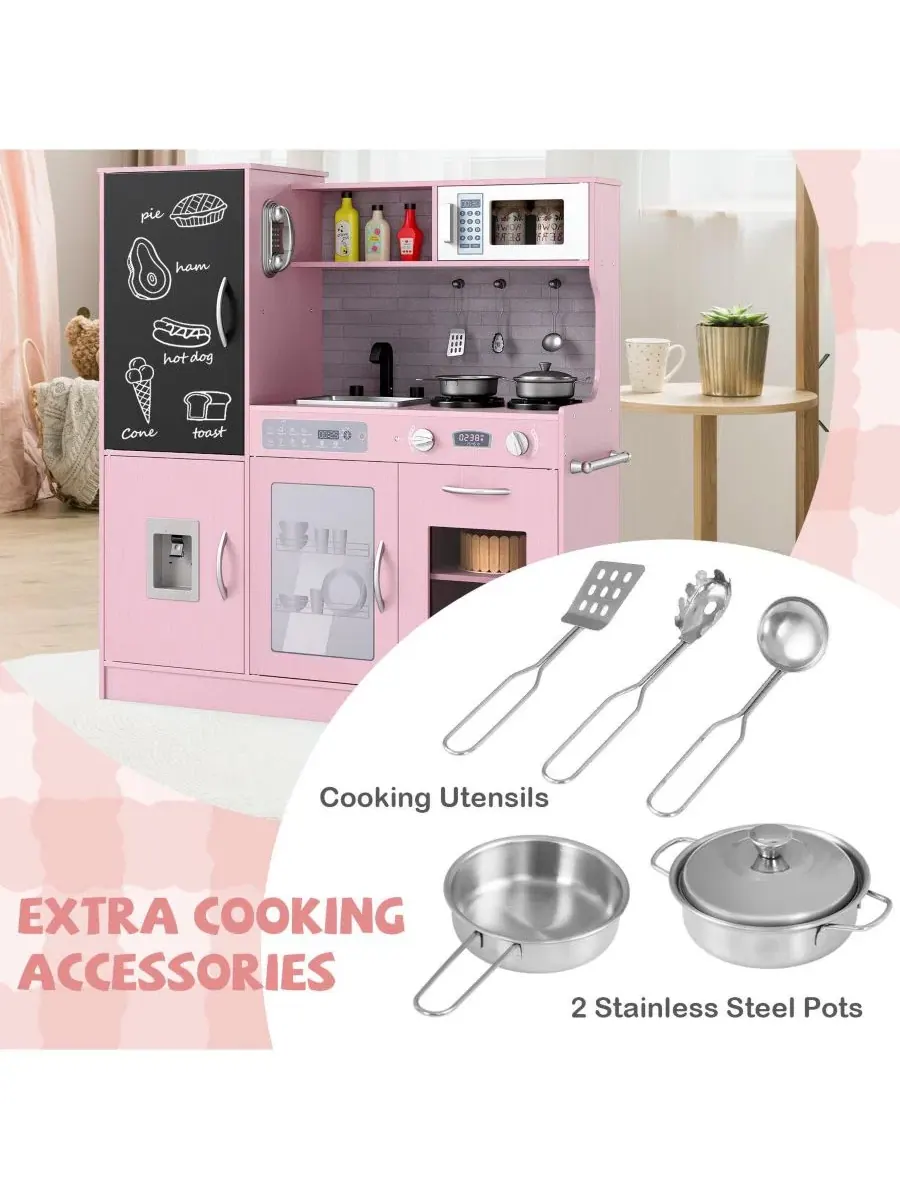 Игровая деревянная угловая кухня SUGIFT с системой циркуляции воды и подсветкой Skonyon — изображение 7 из 11, белый