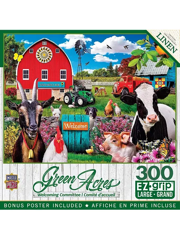 Шедевры зелёных акров - приветственный комитет, пазл EZ Grip из 300 деталей Masterpieces Puzzles