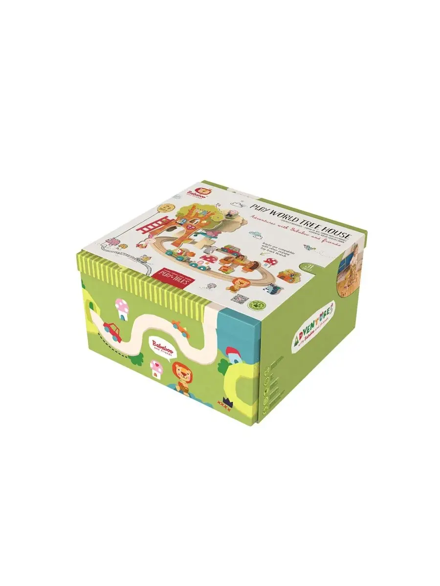 Деревянный игровой набор с поездом Tree House Montessori-Inspired 45-Piece Playset Bababoo and — изображение 2 из 7