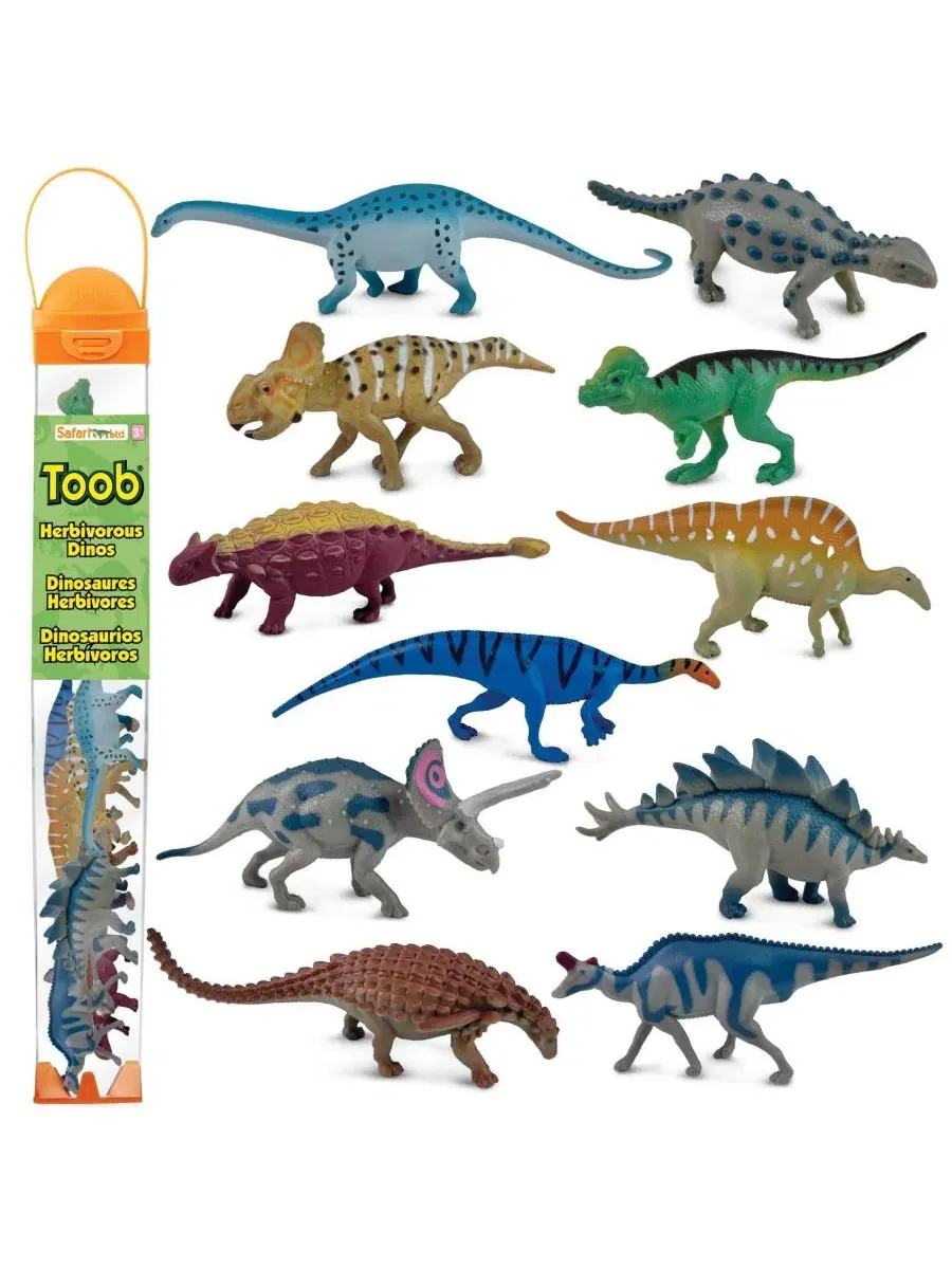Набор фигурок травоядных динозавров, 11 предметов, Herbivorous Dinosaurs Toob, Safari Ltd