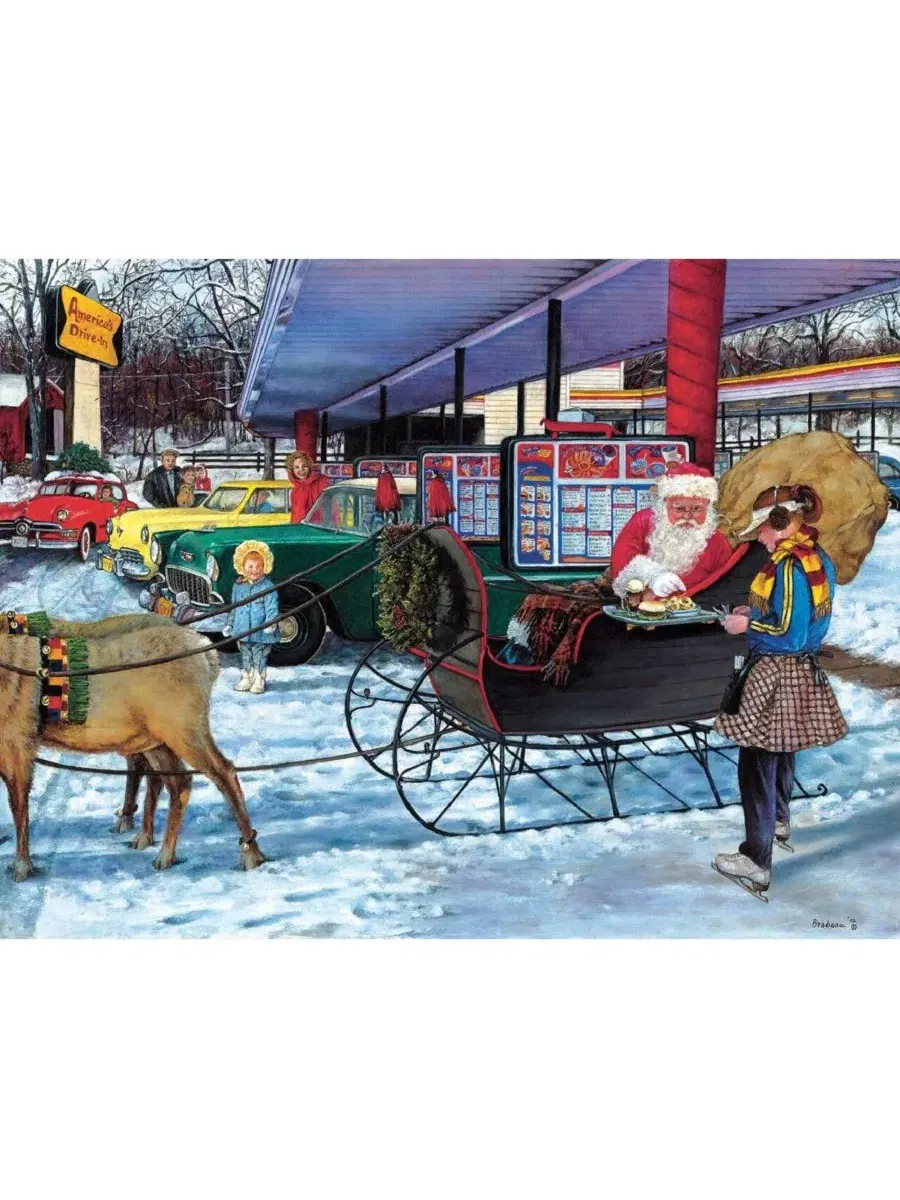 Пазл Pit Stop из 300 деталей для взрослых, рождественский Sunsout — изображение 3 из 4, нет цвета