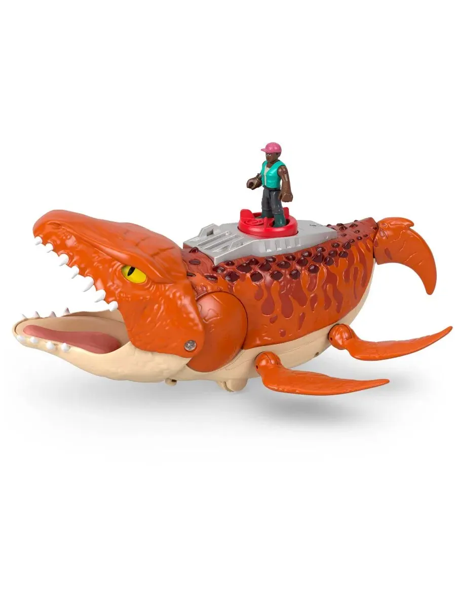 Игровой набор Fisher-Price Jurassic World Rebirth Aquachomp Chase Mosasaurus Dinosaur Toy Playset — изображение 2 из 6
