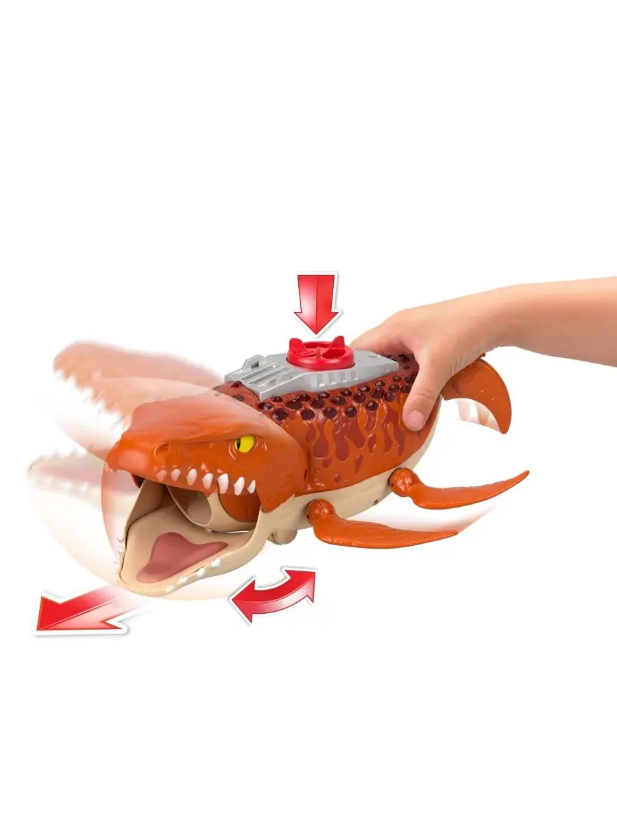Игровой набор Fisher-Price Jurassic World Rebirth Aquachomp Chase Mosasaurus Dinosaur Toy Playset — изображение 3 из 6