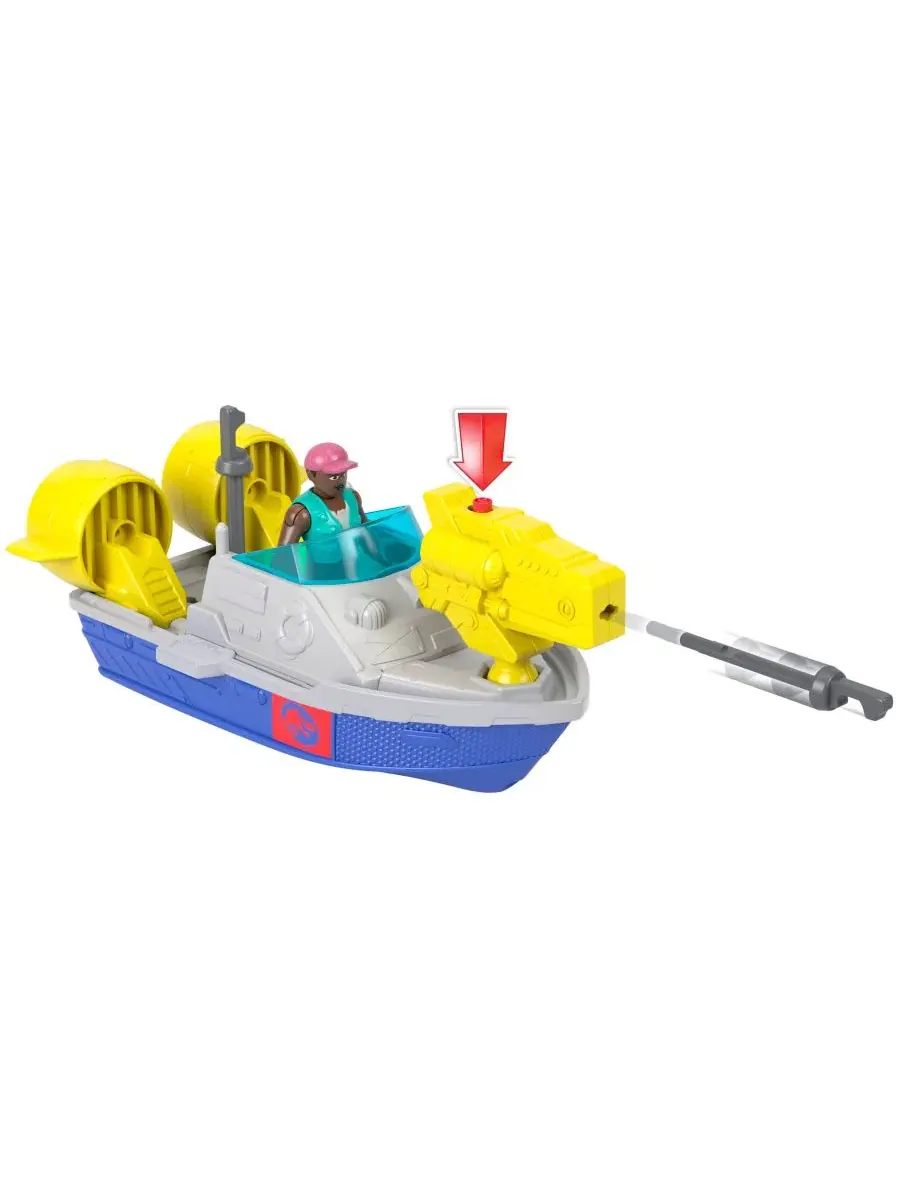 Игровой набор Fisher-Price Jurassic World Rebirth Aquachomp Chase Mosasaurus Dinosaur Toy Playset — изображение 4 из 6