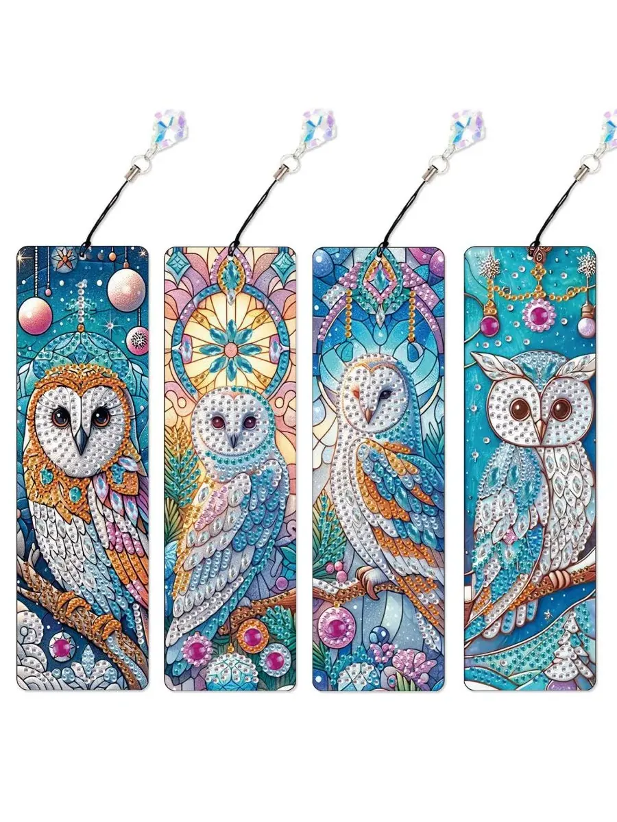 Набор для алмазной мозаики с закладками-мечтателями GNUADZ, Owl-2