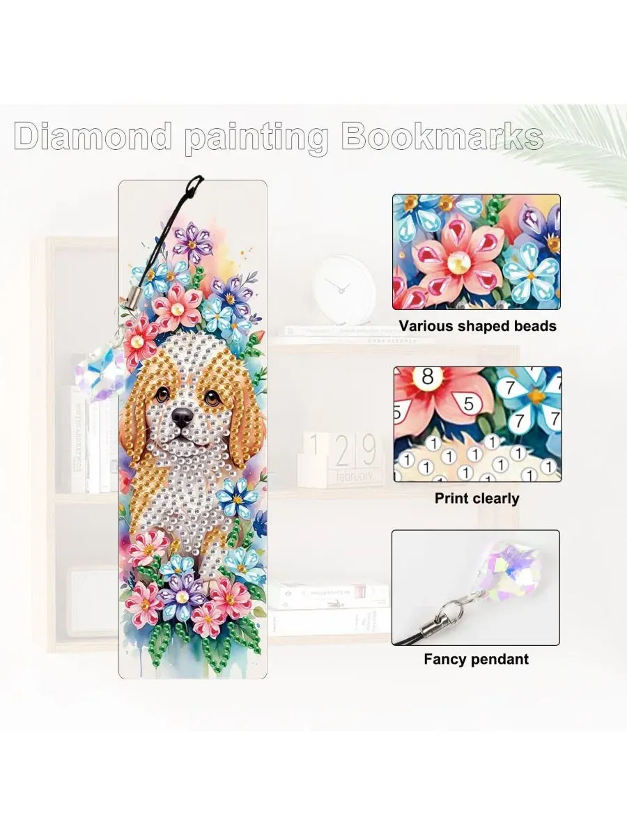 Набор для творчества 5D-алмазной вышивки закладки для книг Dreamcatcher Butterfly GNUADZ, Dog — изображение 4 из 4