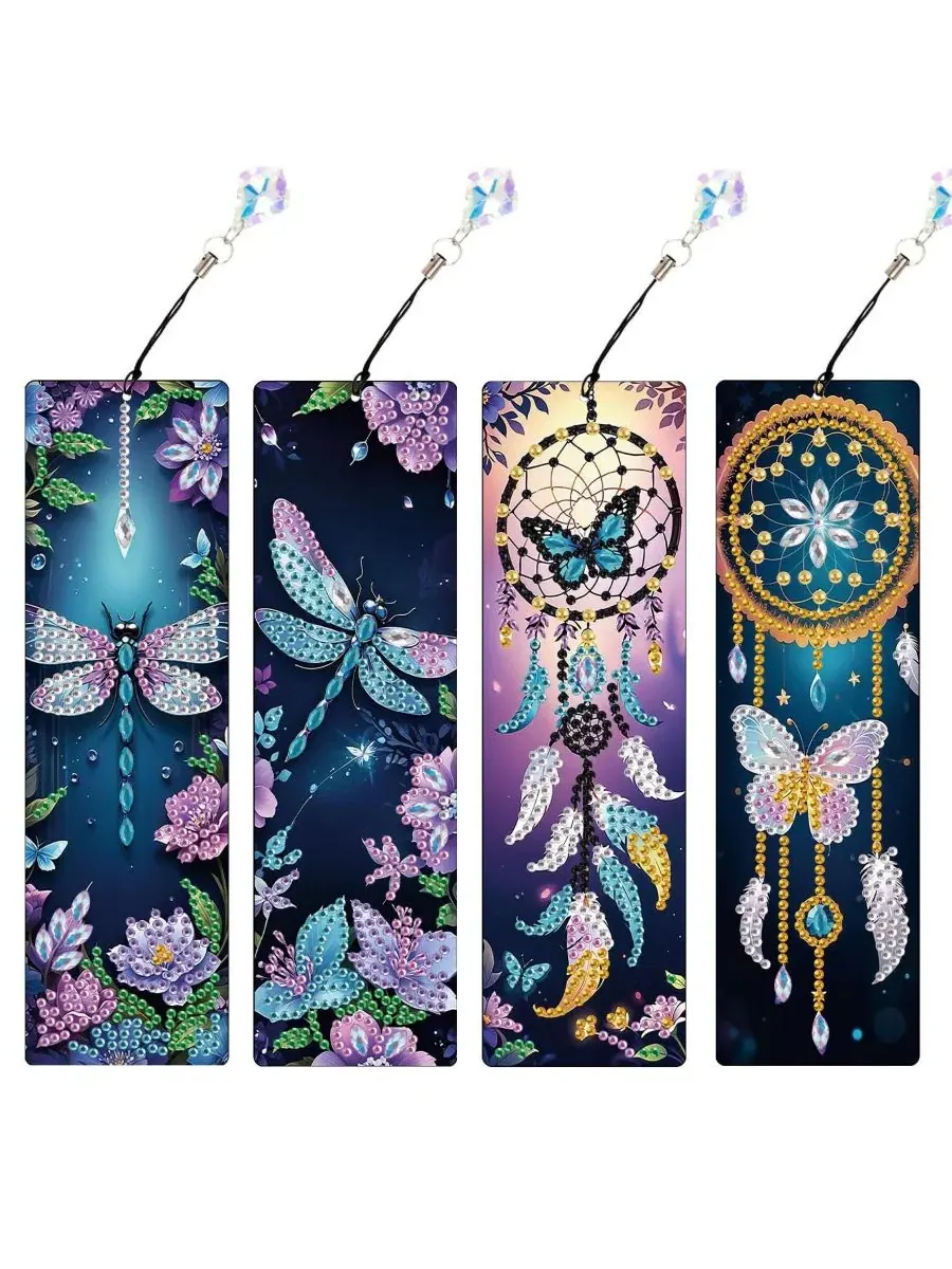 Набор для творчества 5D-алмазной мозаики «Закладки для книг» Dreamcatcher Butterfly GNUADZ
