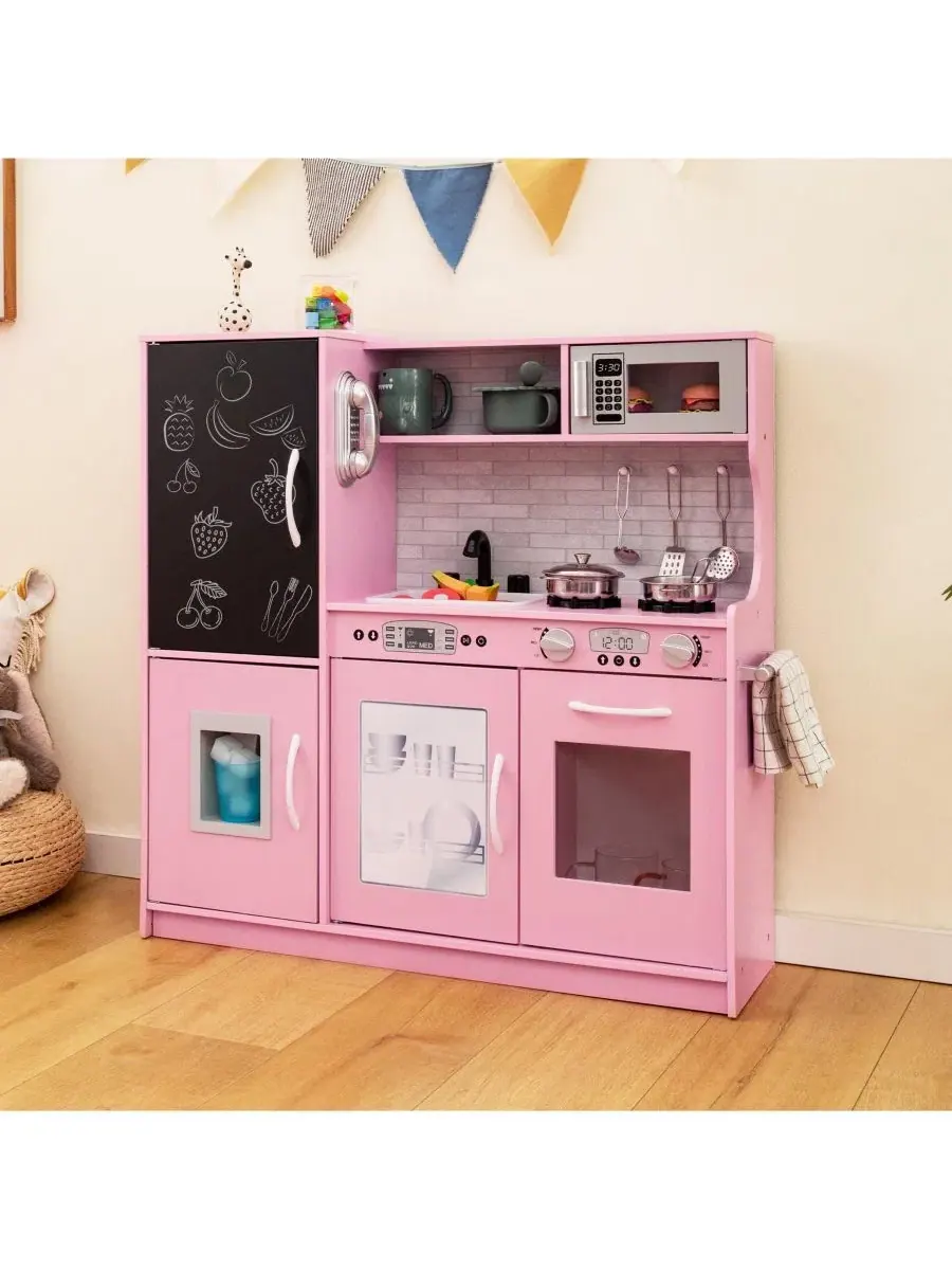 Игровая кухня для малышей 3-6 лет (мальчики и девочки) Mecale — изображение 2 из 10, розовый