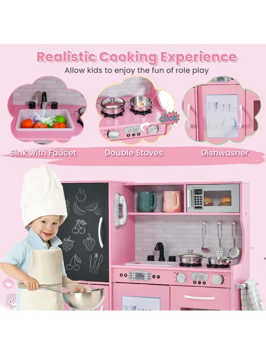 Игровая кухня для малышей 3-6 лет (мальчики и девочки) Mecale — изображение 7 из 10, розовый