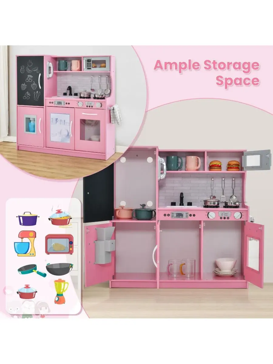Игровая кухня для малышей 3-6 лет (мальчики и девочки) Mecale — изображение 9 из 10, розовый