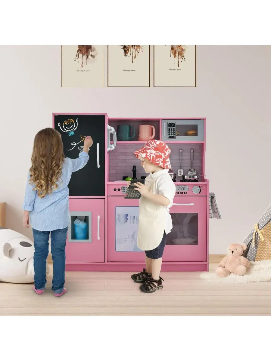 Игровая кухня для малышей 3-6 лет (мальчики и девочки) Mecale — изображение 10 из 10, розовый