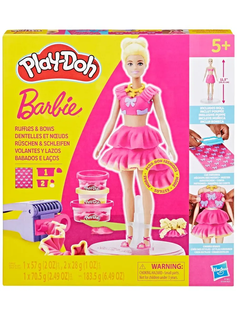 Набор Барби с оборками и бантиками Play-Doh — изображение 2 из 5, нет цвета