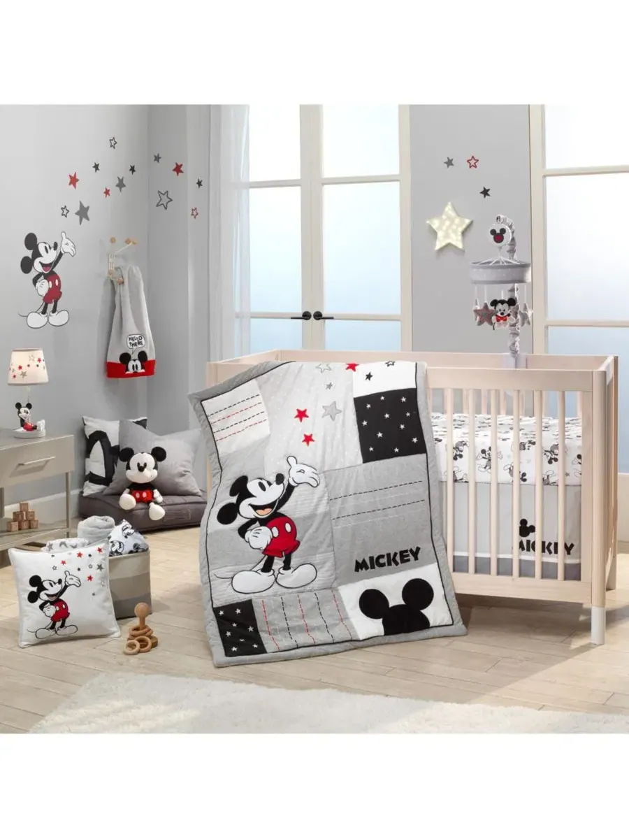 Музыкальный мобиль для детской кроватки Disney Baby "Lambs and Ivy" с Микки Маусом - серый Lambs & — изображение 5 из 6