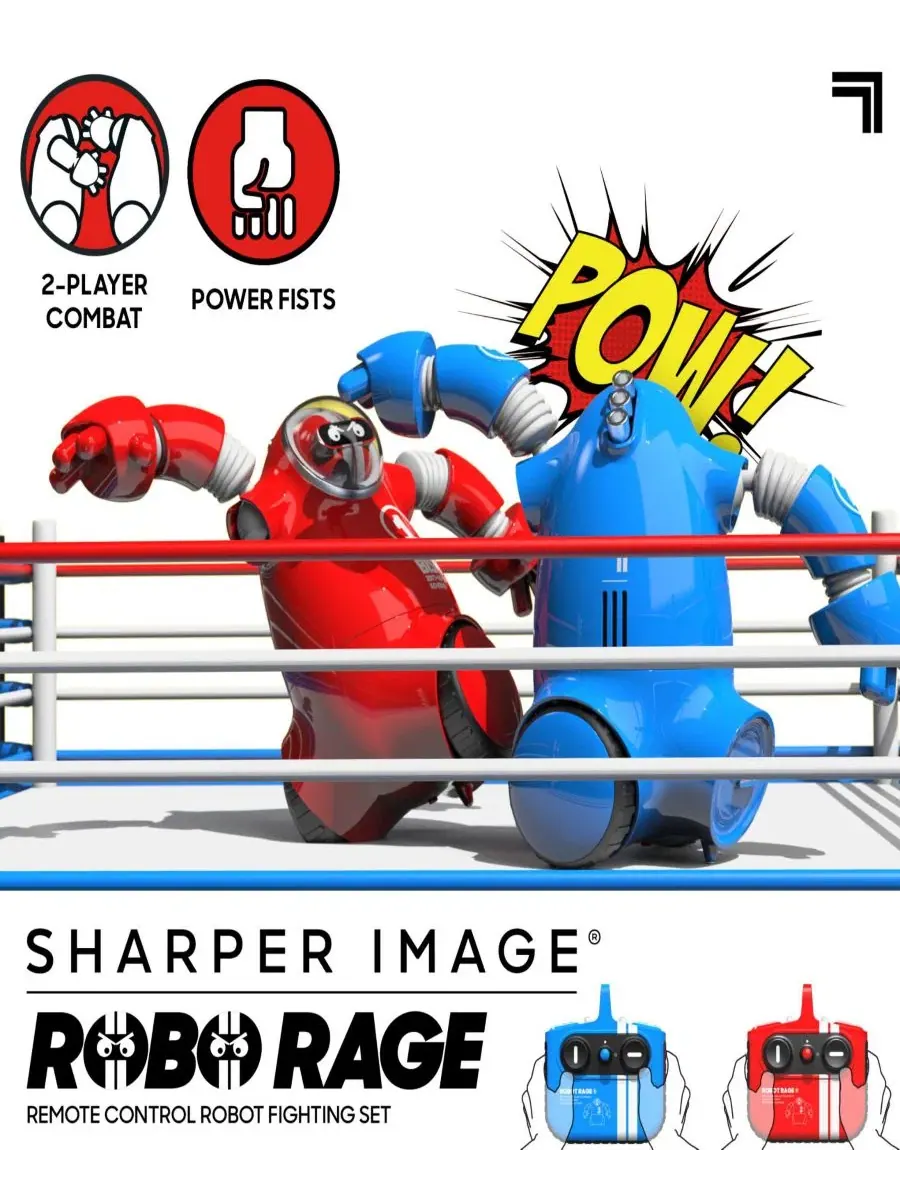Набор для боев роботов Robo Rage с дистанционным управлением для двух игроков Sharper Image — изображение 11 из 12, синий