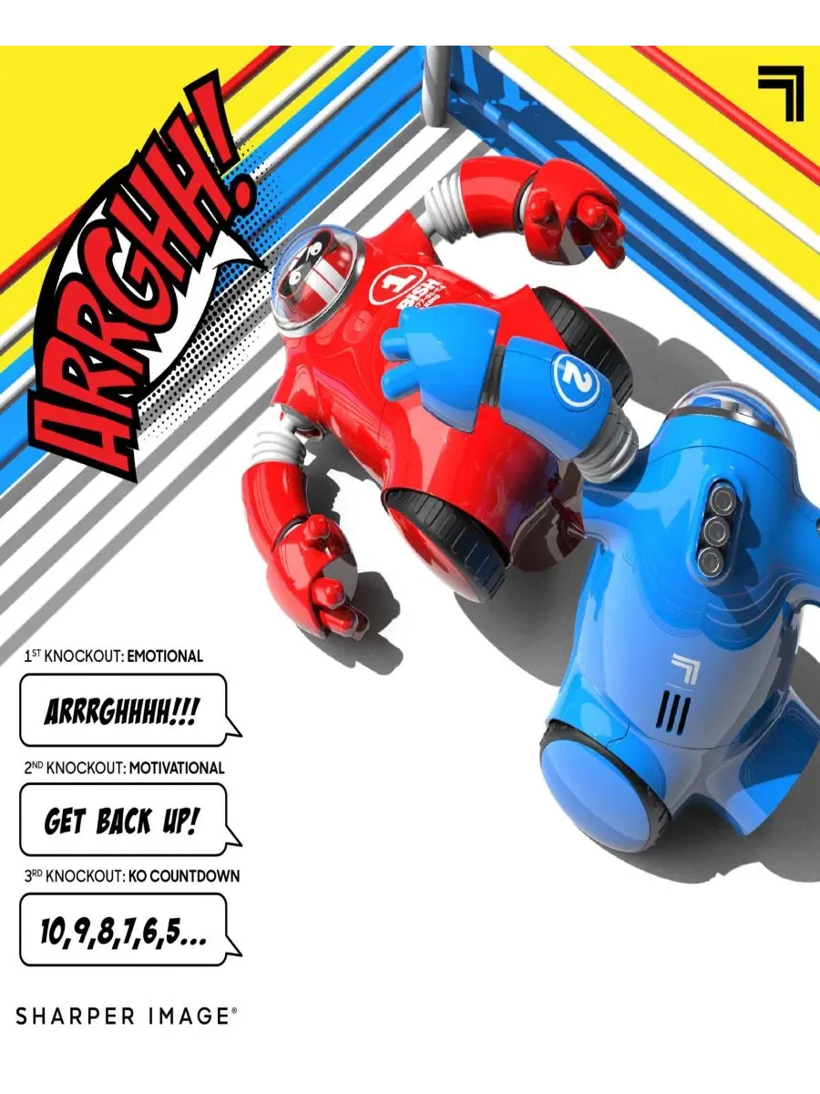 Набор для боев роботов Robo Rage с дистанционным управлением для двух игроков Sharper Image — изображение 6 из 12, синий