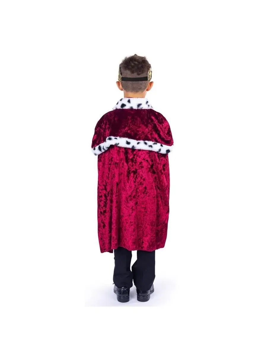 Костюм короля с плащом, короной, поясом и топом, Regal King Costume Set Dress Up America — изображение 2 из 3, красный