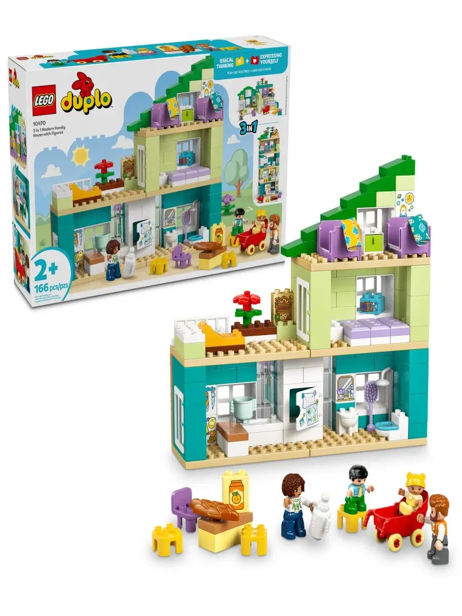 Набор для сборки «Современный семейный дом 3 в 1» от DUPLO Town, 166 деталей Lego