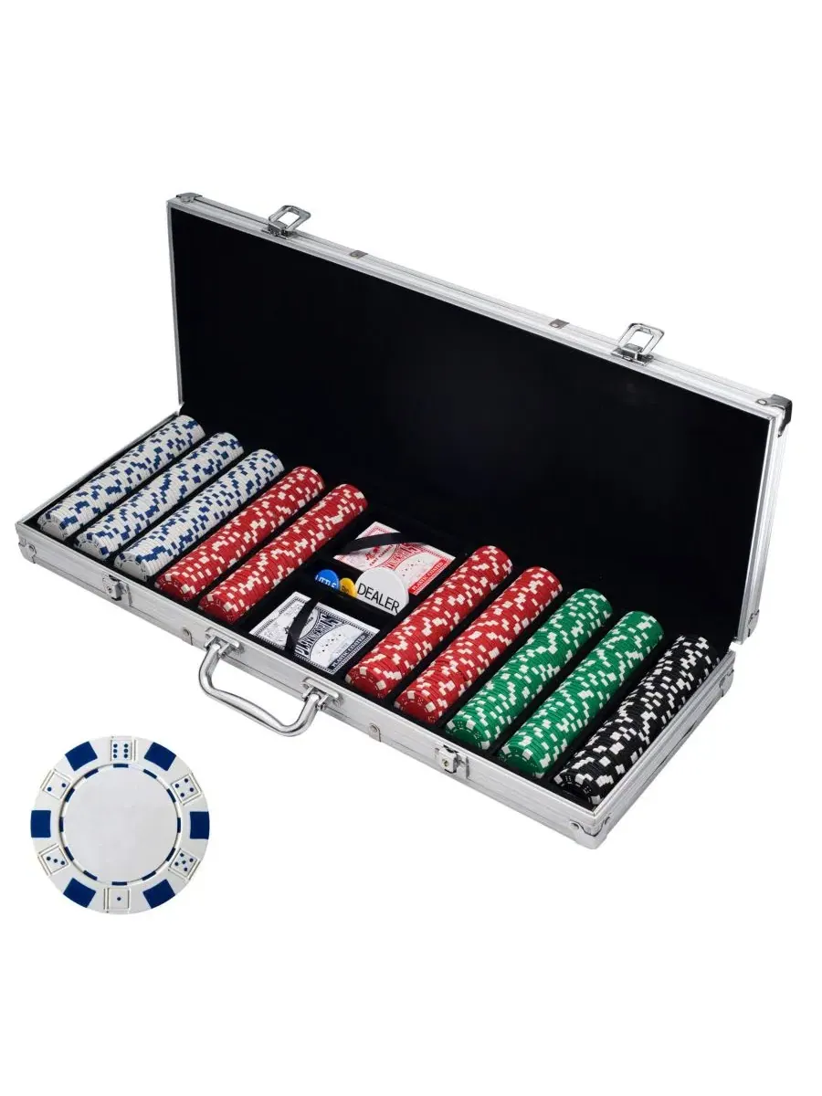 Набор для любительского покера Trademark Poker с 500 фишками и кейсом Trademark Global — серебристый